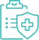 Hospital cross & clipboard icon